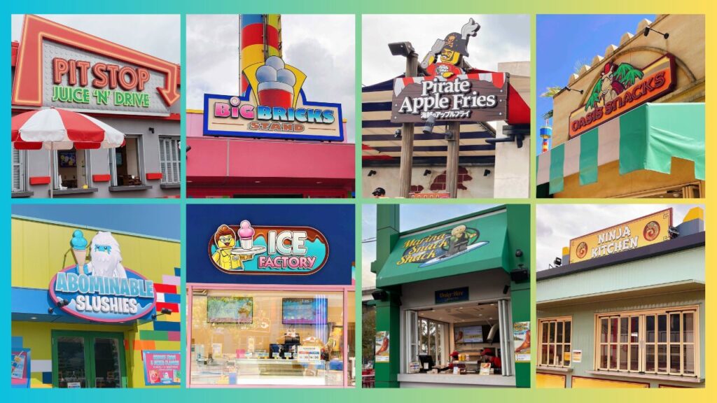 レゴランドのフードスタンド外観一覧