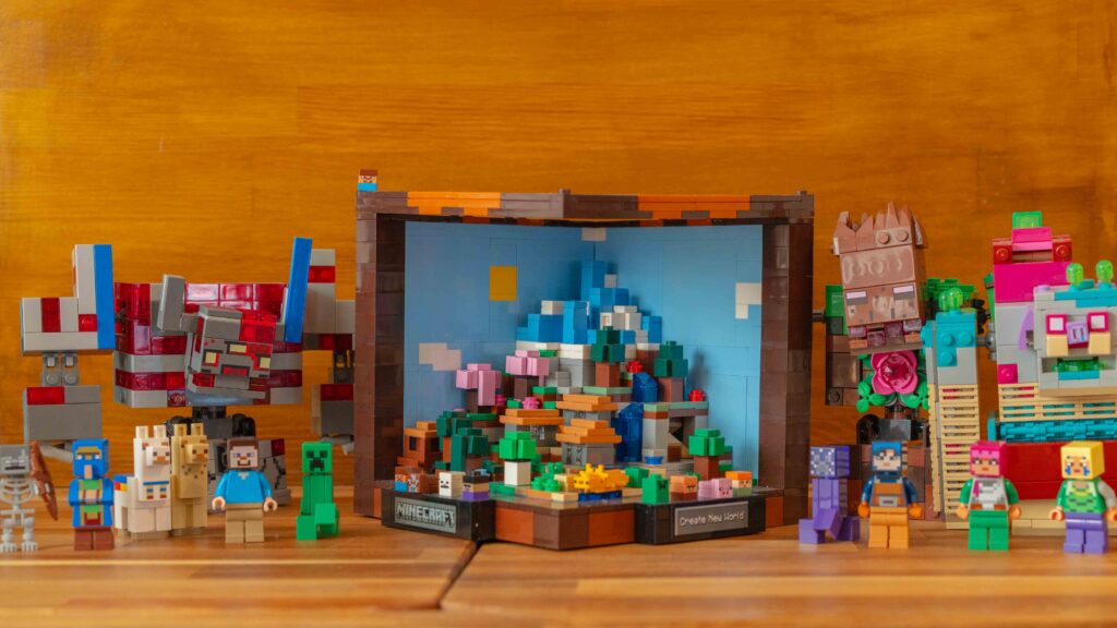レゴマイクラシリーズを組み立てた様子